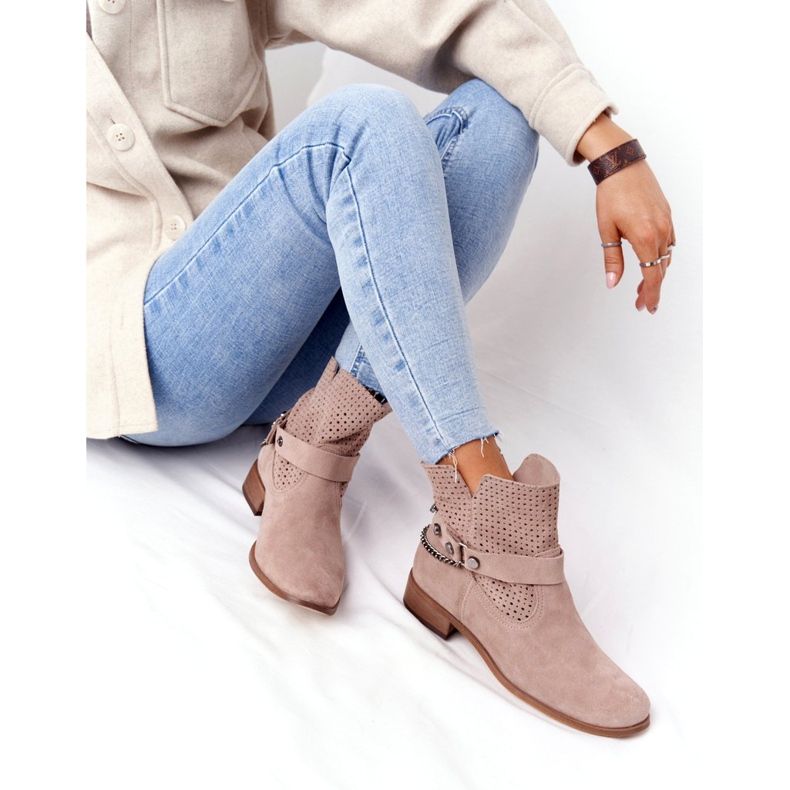 Stivali primaverili traforati Lewski Shoes 2905-0 Beige 5