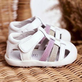 Apawwa Sandali Bambini con Velcro Glitter Bianco Ontario rosa d'oro 3