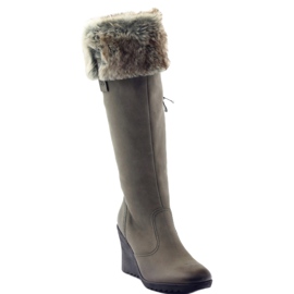 Stivali Caprice in Pelle con Pelliccia 25607 grigio 1