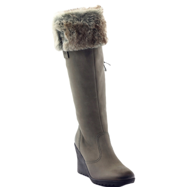 Stivali Caprice in Pelle con Pelliccia 25607 grigio 1