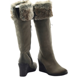 Stivali Caprice in Pelle con Pelliccia 25607 grigio 3