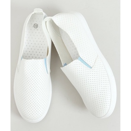 Sneakers slip-on bianche LA45 blu bianca 1