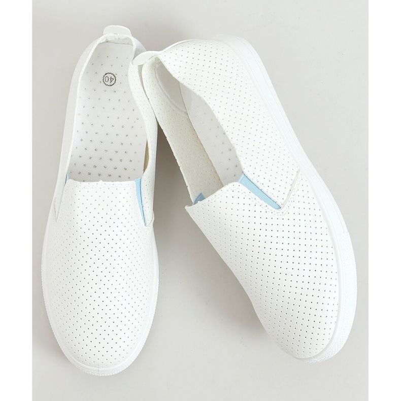 Sneakers slip-on bianche LA45 blu bianca 1