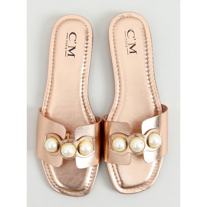 Ciabatte con perle champagne 55-37 Champagne d'oro 1