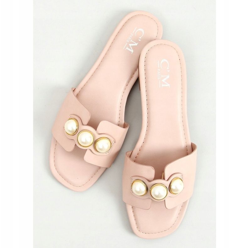 Ciabatte con perle 55-37 Rosa 1