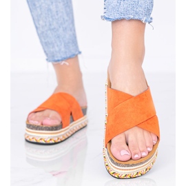 Pantofole arancioni con suola decorativa Riri arancia 1