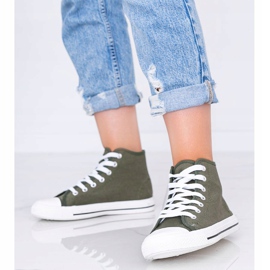 Sneakers alla caviglia da donna verde kaki Gampa 1