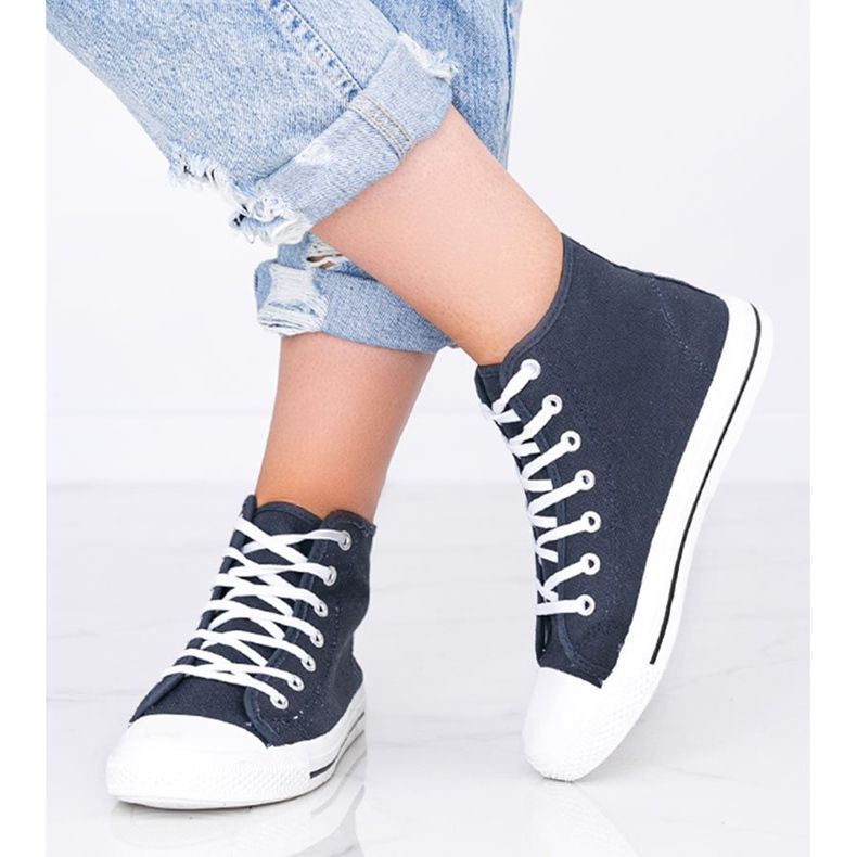 Sneakers da donna Gampa blu navy alla caviglia 1