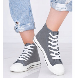 Sneakers da donna grigie Gampa caviglia grigio 1