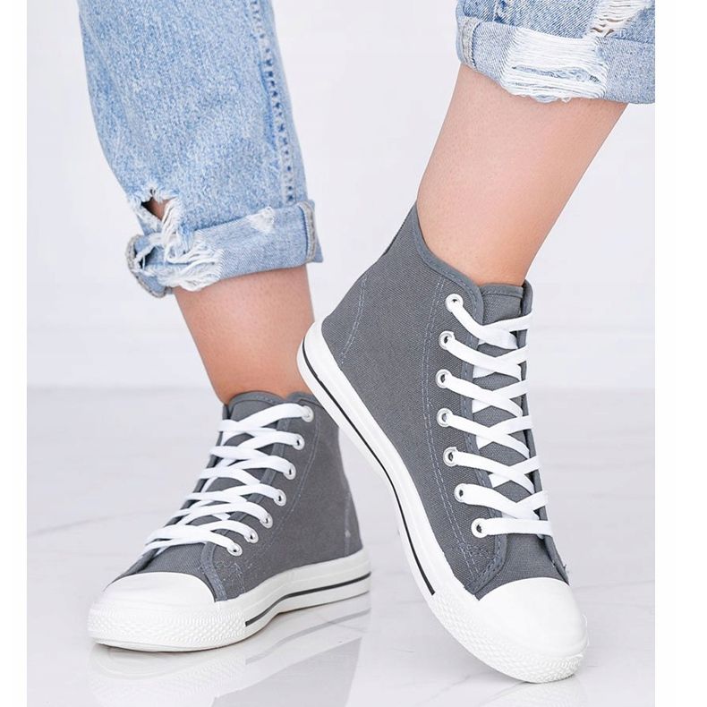 Sneakers da donna grigie Gampa caviglia grigio 1