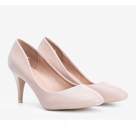 Décolleté beige su tacco Dela 1