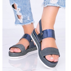 Sandali blu navy su suola spessa Senorita 1