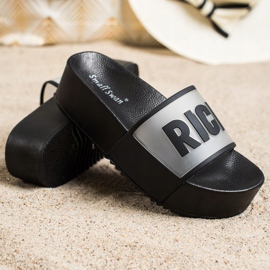 Small Swan Pantofole con plateau ricche nero 1