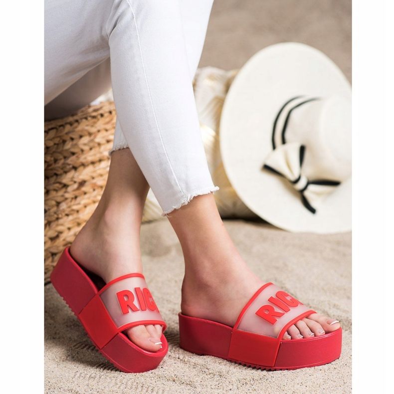 Small Swan Pantofole con plateau ricche rosso 2