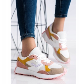 SHELOVET Scarpe da ginnastica colorate bianca multicolore 2