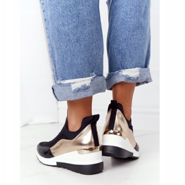PE1 Sneakers con zeppa City Beat nere e dorate nero 2