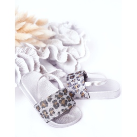FR1 Pantofole In Gomma Per Bambini Con Broccato Argento Rimia 1