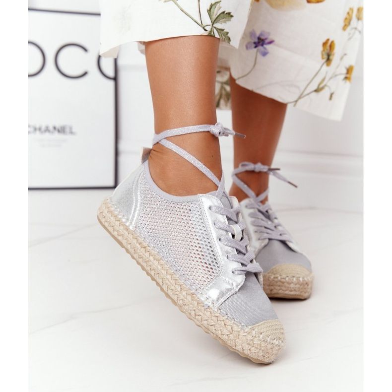 S.Barski Espadrillas Allacciate Traforate S. Barski L17704 Argento 2