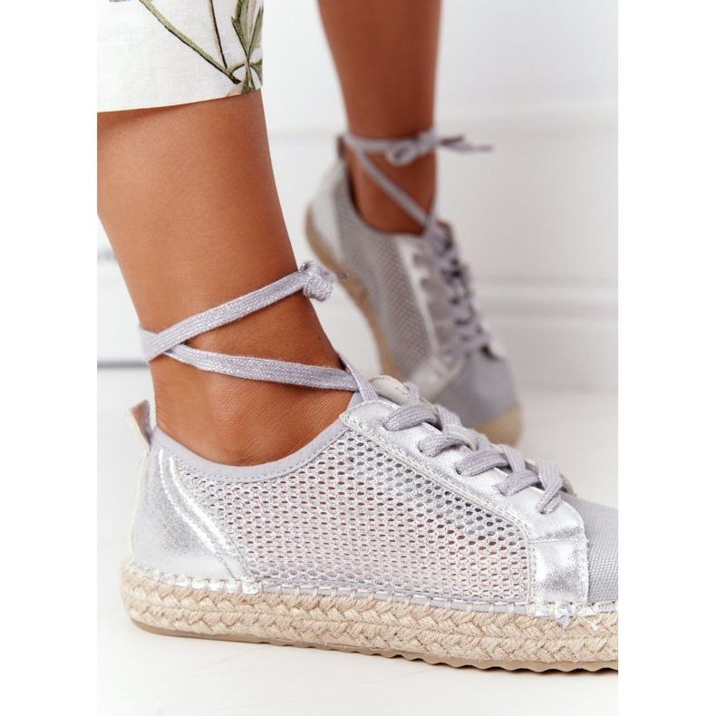 S.Barski Espadrillas Allacciate Traforate S. Barski L17704 Argento 1