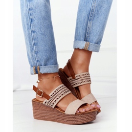 S.Barski Sandali con zeppa traforati S. Barski GD-47 Beige 1