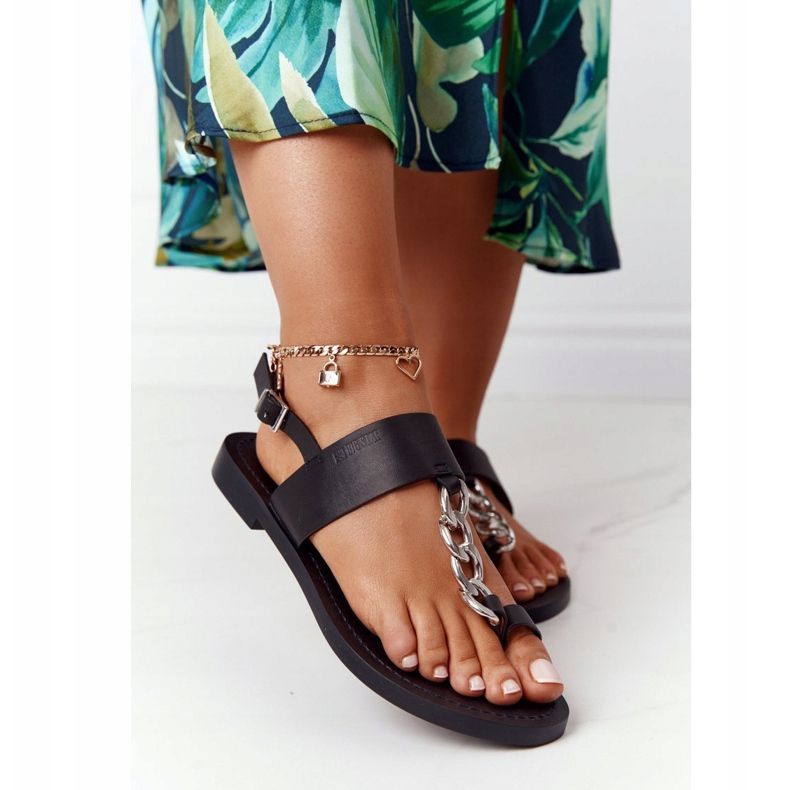 Sandali in pelle Infradito Big Star HH274705 Nero 2