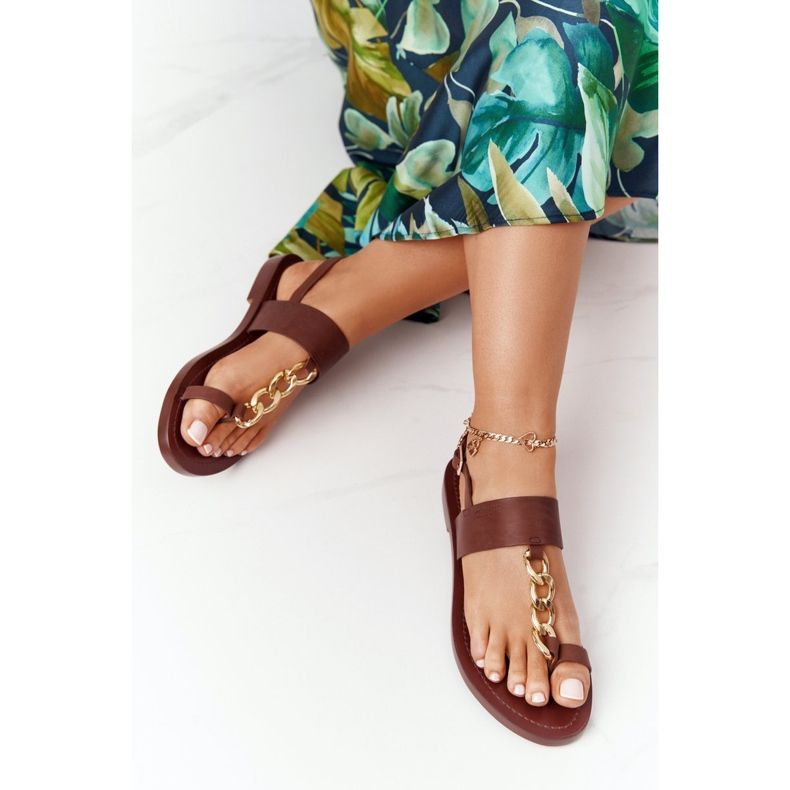 Sandali in pelle Infradito Big Star HH274706 Marrone 2