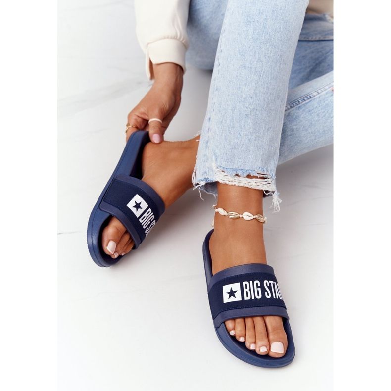 Pantofole da donna Big Star HH274A015 Navy Blue blu navy 1