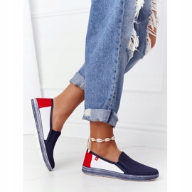 Espadrillas da donna Big Star HH276008 Navy Blue-White bianca rosso blu navy 2