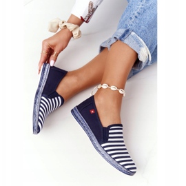 Espadrillas da donna Big Star HH276002 Navy Blue-White bianca blu navy 1