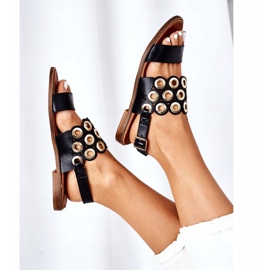 Sandali in pelle traforata Lewski Shoes 3042 Nero 1