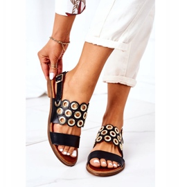 Sandali in pelle traforata Lewski Shoes 3042 Nero 2