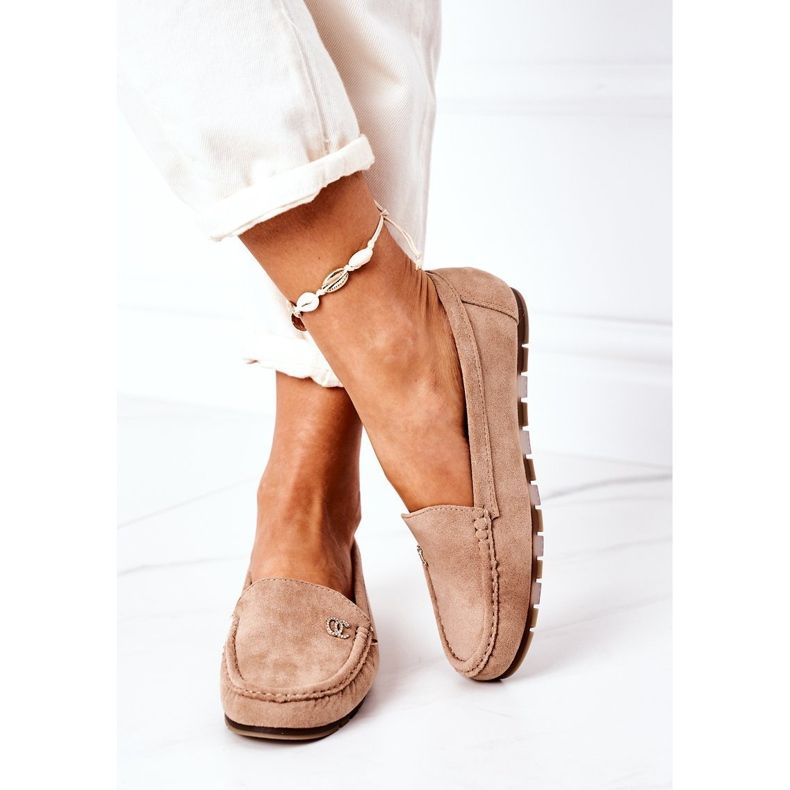 PS1 Mocassini Donna Scamosciati Marrone Chiaro Madelyn beige 1