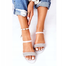 LU BOO Sandali In Gomma Con Glitter Bianco Beach Time bianca 1