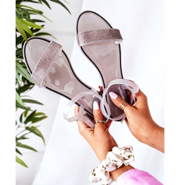 LU BOO Sandali in gomma con glitter grigio Beach Time argento 2