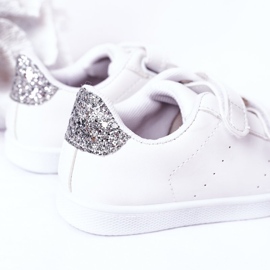 Sneakers Bambini Con Velcro Bianche e Argento Cute Girl bianca 1