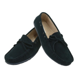 Mocassini da donna in pelle American Club JK05 blu 3