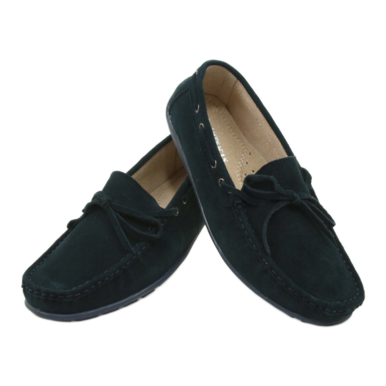 Mocassini da donna in pelle American Club JK05 blu 3