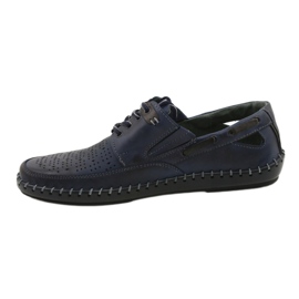 Polbut Scarpe da uomo, mocassini traforati J69L blu navy 1