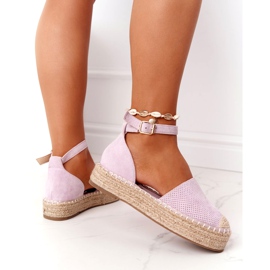 Espadrillas Sulla Piattaforma Di Paglia Viola Bali 1