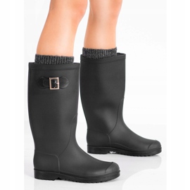 SHELOVET Alte galosce in gomma nero 1