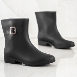SHELOVET Galosce in gomma con fibbia nero 2