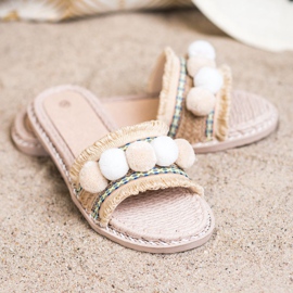 SHELOVET Pantofole Con Pompon marrone 2