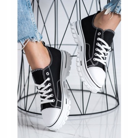 SHELOVET Sneakers Con Ecopelle Sulla Piattaforma nero 2