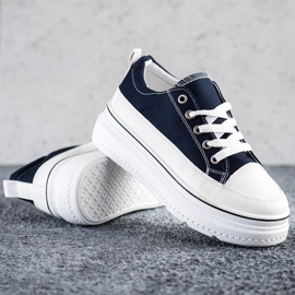 Seastar Sneakers alla moda sulla piattaforma blu navy blu 1