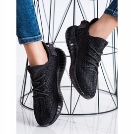 SHELOVET Sneakers in tessuto sulla piattaforma nero 2
