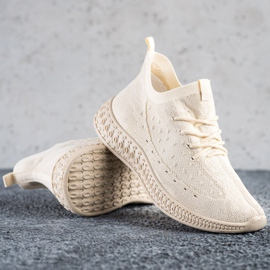 SHELOVET Sneakers in tessuto beige 1