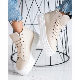 Goodin Scarpe da ginnastica di alta moda beige 1