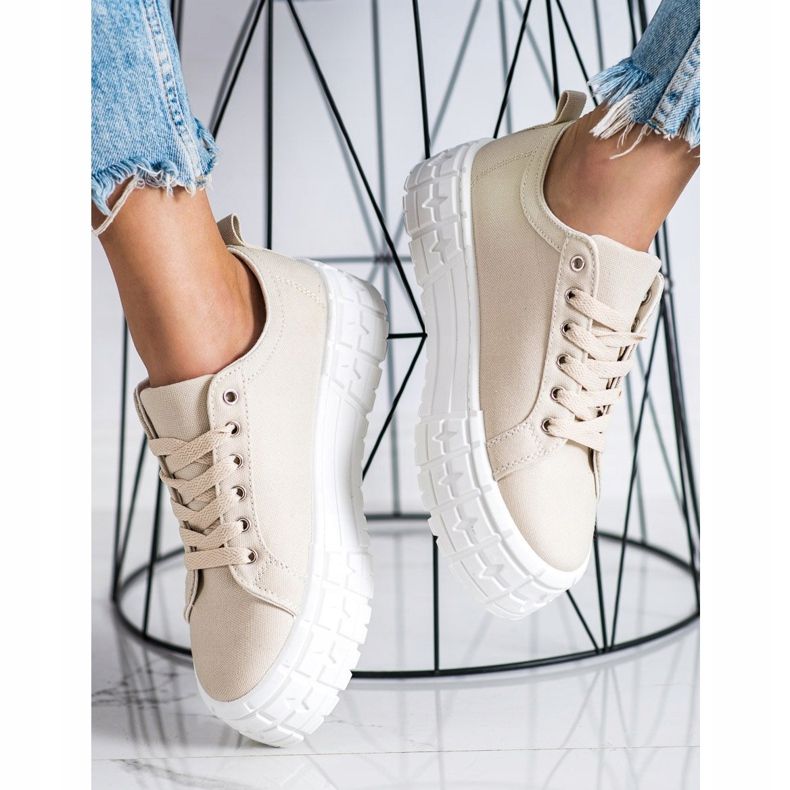 Goodin Scarpe da ginnastica beige alla moda marrone 1