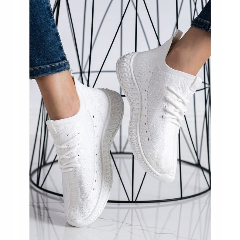 SHELOVET Sneakers in tessuto bianco bianca 1