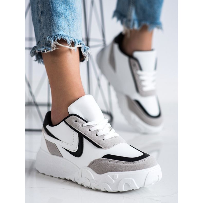 SHELOVET Scarpe da ginnastica casual bianca multicolore 2